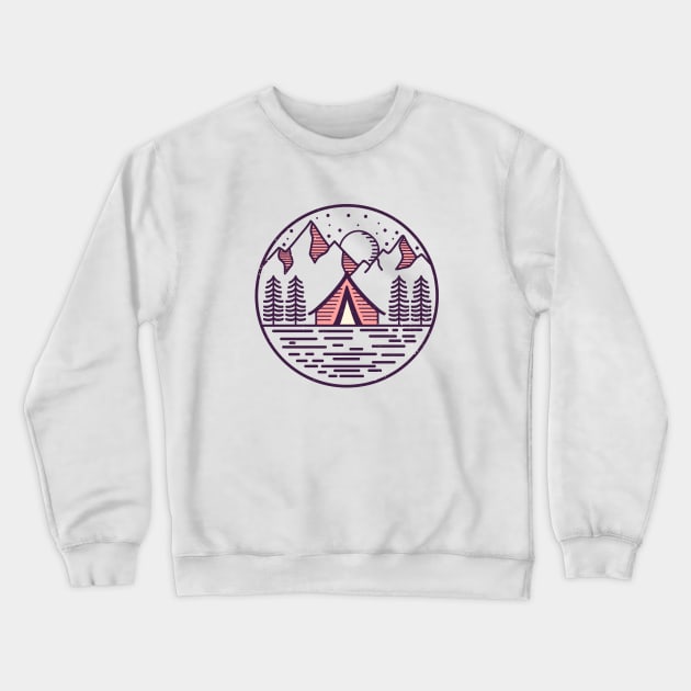 Alaska Retro distressed Mountain Sun Crewneck Sweatshirt by Yourex